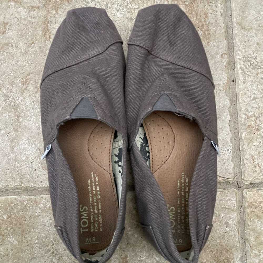 TOMS Men’s Grey Canvas Slip-On Shoes